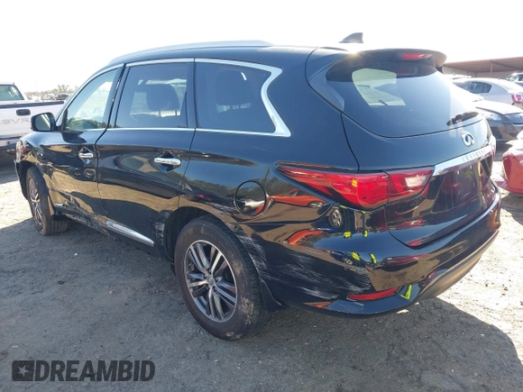 2018 Infiniti QX60 with VIN 5N1DL0MM1JC532827, listed as a IAAI auction lot 41853843 with 144,527 mi miles. Bid and sale history available at carsss.com. Image 3.