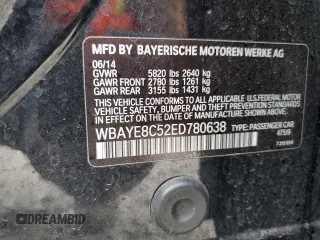 2014 BMW 7 Series ALPINA B7 with VIN WBAYE8C52ED780638, listed as a Copart auction lot 47255805 with 135,339 mi miles and Salvage Title. Bid and sale history available at carsss.com. Image 12.