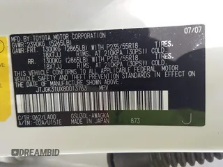 2008 Lexus RX 350 z VIN JTJGK31UX80013763, wystawiony jako IAAI lot #42121125 z przebiegiem 171 038 mil mil oraz . Historia ofert i sprzedaży dostępna na DreamBid. Obrazek 9.