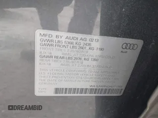 2013 Audi Q5 Premium Plus z VIN WA1LFAFP4DA071556, wystawiony jako IAAI lot #42081304 z przebiegiem 129 888 mil mil oraz . Historia ofert i sprzedaży dostępna na DreamBid. Obrazek 9.