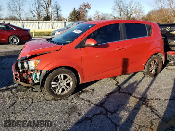 2013 Chevrolet Sonic LT with VIN 1G1JC6SB2D4228540, listed as a Copart auction lot 85100394 with 95,613 mi miles and Salvage Title. Bid and sale history available at carsss.com. Image 1.