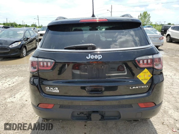 2018 Jeep Compass Limited z VIN 3C4NJDCB5JT246036, wystawiony jako Copart lot #55649324 z przebiegiem Nie podano mil oraz Nie do naprawy • Non repairable. Historia ofert i sprzedaży dostępna na DreamBid. Obrazek 6.