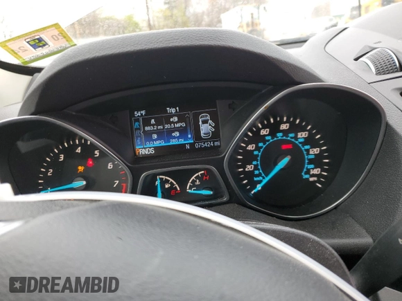 2016 Ford Escape SE with VIN 1FMCU0GX3GUC49752, listed as a Copart auction lot 52878755 with 75,424 mi miles and Salvage Title. Bid and sale history available at carsss.com. Image 9.