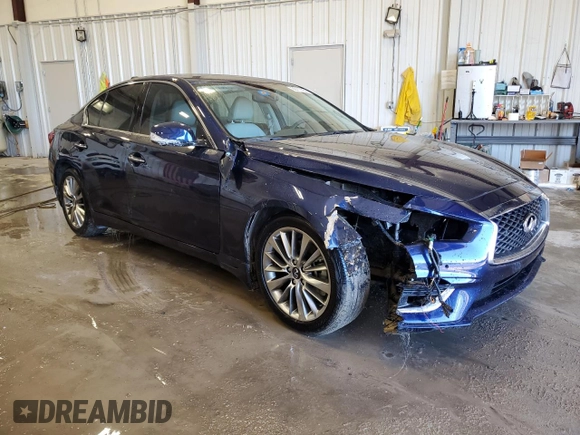 2022 Infiniti Q50 Luxe z VIN JN1EV7BP7NM311406, wystawiony jako Copart lot #86719364 z przebiegiem 10 651 mil mil oraz Czysty tytuł • Clean title. Historia ofert i sprzedaży dostępna na DreamBid. Obrazek 4.