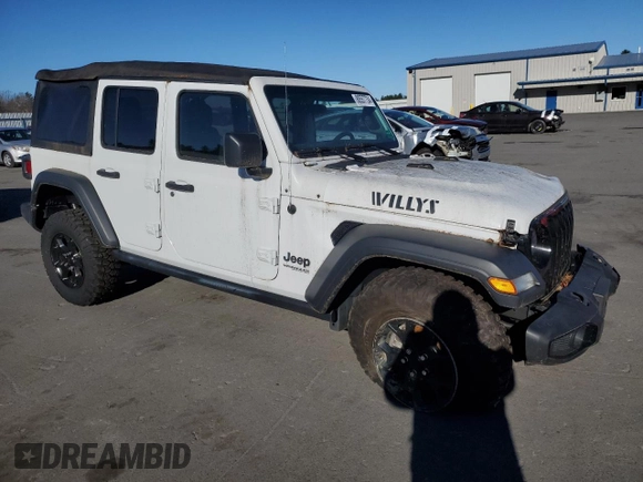 2022 Jeep Wrangler Unlimited Willys with VIN 1C4HJXDM7NW272815, listed as a Copart auction lot 80557734 with Not Provided miles and Clean Title. Bid and sale history available at DreamBid. Image 4.