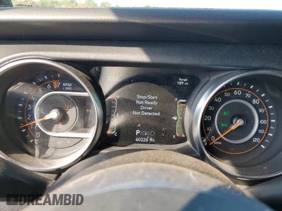 2021 Jeep Wrangler Unlimited Sahara High Altitude with VIN 1C4HJXEG7MW537997, listed as a Copart auction lot 74322054 with 60,226 mi miles and Salvage title. Bid and sale history available at DreamBid. Image 9.