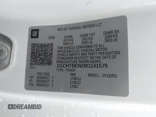 2021 Chevrolet Colorado 4WD Work Truck with VIN 1GCHTBEN2M1141579, listed as a IAAI auction lot 41056743 with 74,630 mi miles. Bid and sale history available at carsss.com. Image 9.