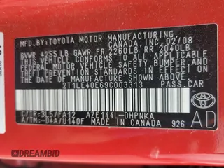2009 Toyota Matrix S с VIN 2T1LE40E69C003313, выставлен на аукционе Copart как лот 63792885 с пробегом 179 504 миль миль и Чистый • Clean title. История ставок и продаж доступна на DreamBid. Изображение 12.