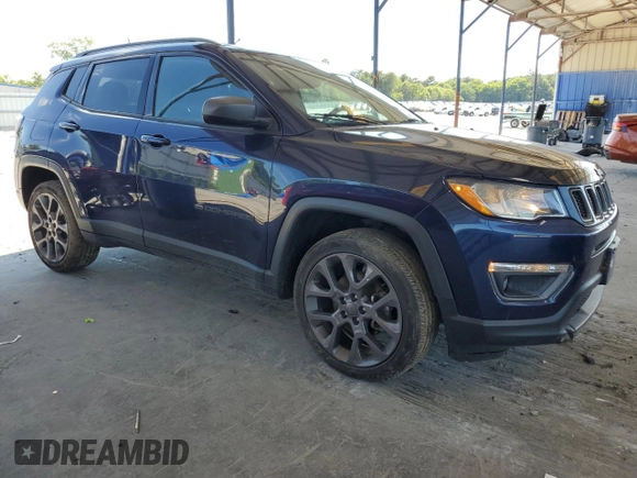 2021 Jeep Compass 80th Anniversary with VIN 3C4NJDEB6MT584434, listed as a Copart auction lot 63204775 with 77,210 mi miles and Salvage title. Bid and sale history available at DreamBid. Image 4.