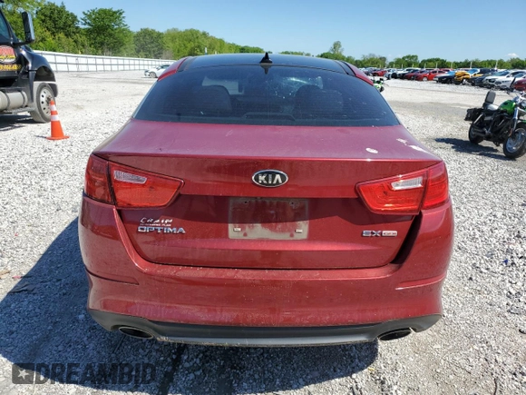 2015 Kia Optima EX with VIN 5XXGN4A76FG498957, listed as a Copart auction lot 55663605 with 137,998 mi miles and Clean title. Bid and sale history available at DreamBid. Image 6.