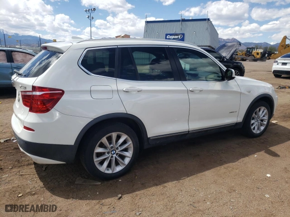 2013 BMW X3 xDrive28i with VIN 5UXWX9C5XD0A13315, listed as a Copart auction lot 54161245 with 0 mi miles and Clean Title. Bid and sale history available at carsss.com. Image 3.