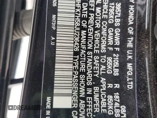 2018 Honda Civic EX z VIN SHHFK7H58JU236426, wystawiony jako Copart lot #59536155 z przebiegiem 59 469 mil mil oraz Szkoda całkowita • Salvage title. Historia ofert i sprzedaży dostępna na DreamBid. Obrazek 12.