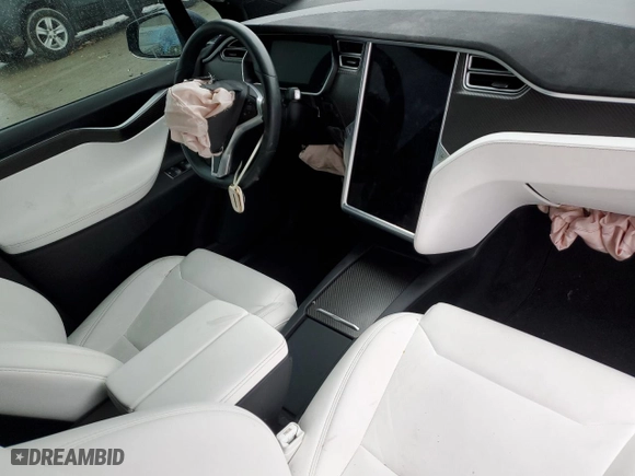 2017 Tesla Model X P100D with VIN 5YJXCBE48HF052633, listed as a Copart auction lot 38883234 with NaN miles and Salvage Title. Bid and sale history available at carsss.com. Image 8.