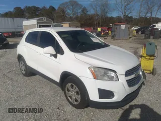 2015 Chevrolet Trax LS with VIN KL7CJKSB6FB085330, listed as a IAAI auction lot 41650191 with 81,830 mi miles. Bid and sale history available at carsss.com. Image 1.