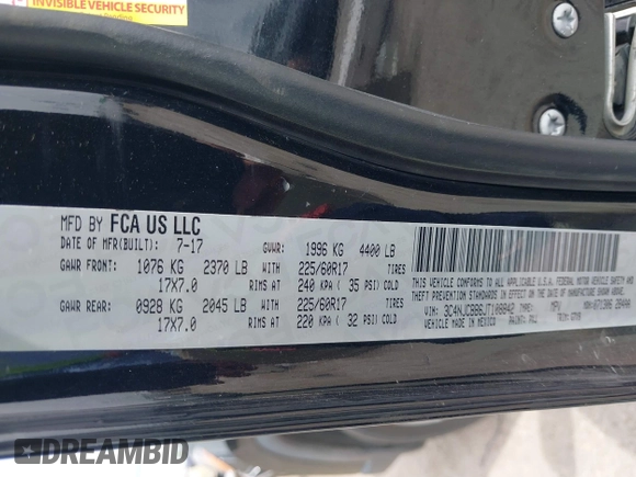 2018 Jeep Compass Latitude with VIN 3C4NJCBB6JT108842, listed as a IAAI auction lot 42221324 with 112,046 mi miles and . Bid and sale history available at DreamBid. Image 9.