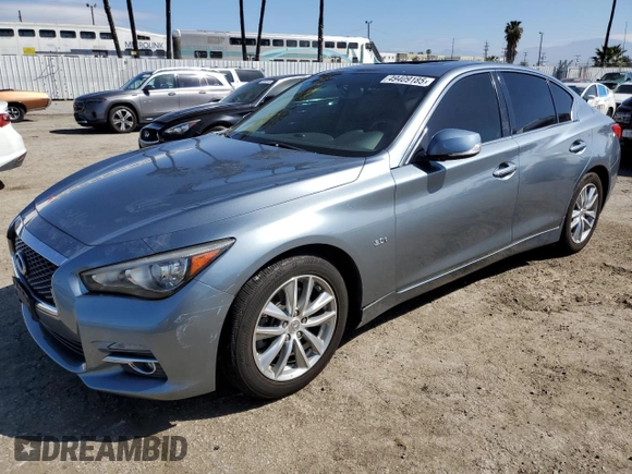 2017 Infiniti Q50 3.0t Premium with VIN JN1EV7AP7HM736808, listed as a Copart auction lot 49409185 with 135,802 mi miles and Salvage Title. Bid and sale history available at carsss.com. Image 1.