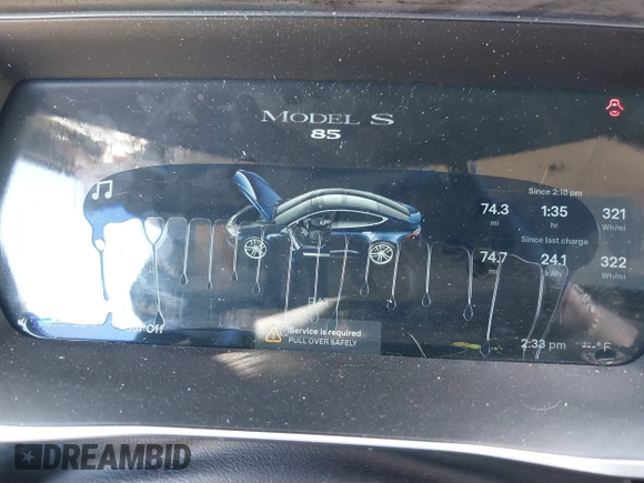2014 Tesla Model S 60 with VIN 5YJSA1H11EFP47897, listed as a IAAI auction lot 41802285 with Not Provided miles and . Bid and sale history available at DreamBid. Image 7.