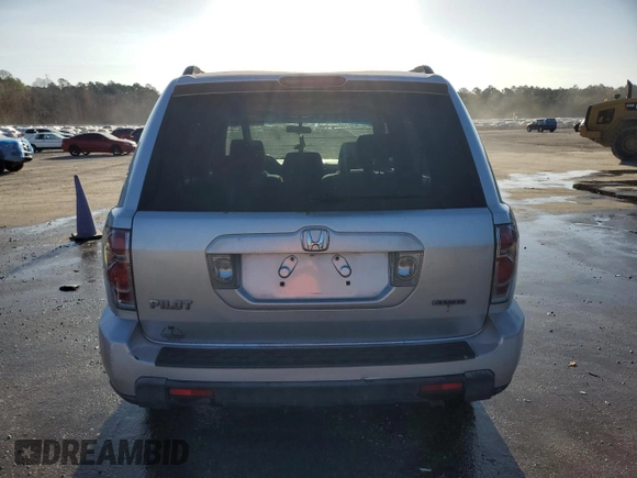 2006 Honda Pilot EX with VIN 5FNYF28446B008729, listed as a Copart auction lot 77075504 with 356,586 mi miles and Salvage Title. Bid and sale history available at DreamBid. Image 6.