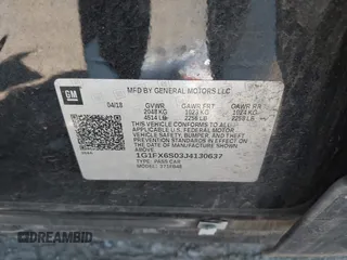 2018 Chevrolet Bolt EV Premier z VIN 1G1FX6S03J4130637, wystawiony jako IAAI lot #42185946 z przebiegiem 39 014 mil mil oraz . Historia ofert i sprzedaży dostępna na DreamBid. Obrazek 9.