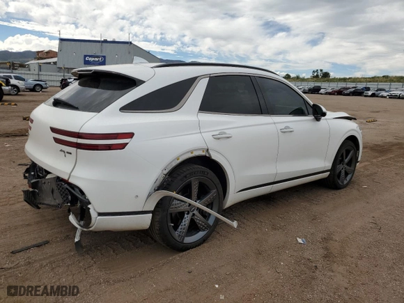 2023 Genesis GV70 3.5T Sport with VIN KMUMCDTC0PU082611, listed as a Copart auction lot 69117154 with 35,972 mi miles and Salvage Title. Bid and sale history available at carsss.com. Image 3.