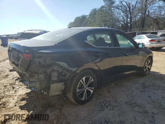 2022 Nissan Sentra SV with VIN 3N1AB8CV7NY316306, listed as a Copart auction lot 47301205 with 52,171 mi miles and Salvage Title. Bid and sale history available at carsss.com. Image 3.