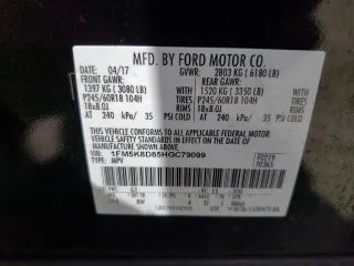 2017 Ford Explorer XLT с VIN 1FM5K8D85HGC79099, выставлен на аукционе Copart как лот 49299515 с пробегом 109 970 миль миль и Списание • Salvage title. История ставок и продаж доступна на DreamBid. Изображение 14.