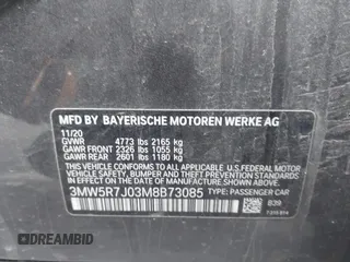 2021 BMW 3 Series 330i xDrive z VIN 3MW5R7J03M8B73085, wystawiony jako IAAI lot #42022710 z przebiegiem 49 489 mil mil oraz . Historia ofert i sprzedaży dostępna na DreamBid. Obrazek 9.