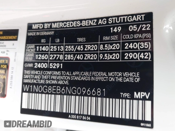 2022 Mercedes-Benz GLC 300 z VIN W1N0G8EB6NG096681, wystawiony jako IAAI lot #41775648 z przebiegiem 10 676 mil mil oraz . Historia ofert i sprzedaży dostępna na DreamBid. Obrazek 9.
