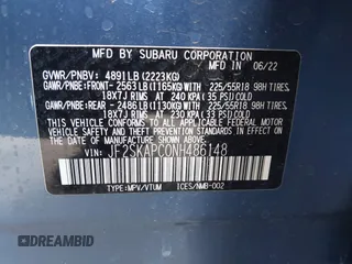2022 Subaru Forester Limited с VIN JF2SKAPC0NH486148, выставлен на аукционе IAAI как лот 42430812 с пробегом 23 948 миль миль и . История ставок и продаж доступна на DreamBid. Изображение 9.
