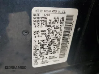 2011 Nissan Murano SV z VIN JN8AZ1MU1BW056675, wystawiony jako Copart lot #51480055 z przebiegiem 155 450 mil mil oraz Czysty tytuł • Clean title. Historia ofert i sprzedaży dostępna na DreamBid. Obrazek 15.