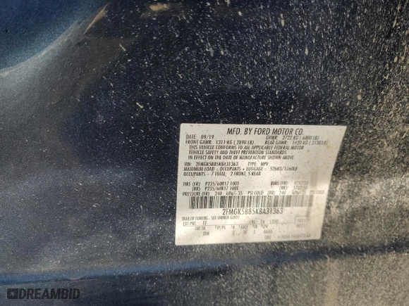 2019 Ford Flex SE with VIN 2FMGK5B85KBA31363, listed as a Copart auction lot 44304205 with 208,859 mi miles and Clean Title. Bid and sale history available at carsss.com. Image 13.