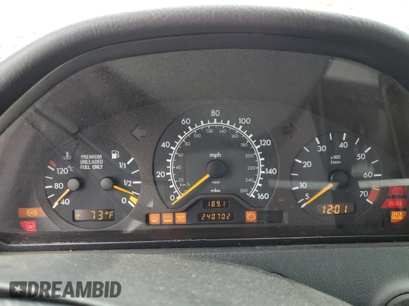 1997 Mercedes-Benz C with VIN WDBHA28E3VF582237, listed as a Copart auction lot 76826534 with 240,702 mi miles and Clean Title. Bid and sale history available at carsss.com. Image 9.