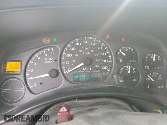 2002 GMC Yukon SLE z VIN 1GKEC13V52J192656, wystawiony jako Copart lot #46674605 z przebiegiem 258 336 mil mil oraz Szkoda całkowita • Salvage title. Historia ofert i sprzedaży dostępna na DreamBid. Obrazek 9.