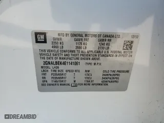 2014 Chevrolet Equinox LT with VIN 2GNALBEK4E1141061, listed as a Copart auction lot 53510615 with 138,116 mi miles and Salvage Title. Bid and sale history available at carsss.com. Image 15.
