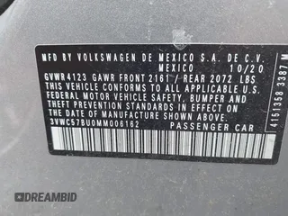2021 Volkswagen Jetta S с VIN 3VWC57BU0MM006162, выставлен на аукционе IAAI как лот 42726664 с пробегом 109 376 миль миль и . История ставок и продаж доступна на DreamBid. Изображение 9.
