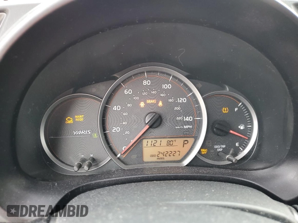 2013 Toyota Yaris L with VIN JTDJTUD39DD571928, listed as a Copart auction lot 78187364 with 242,227 mi miles and Salvage Title. Bid and sale history available at carsss.com. Image 9.