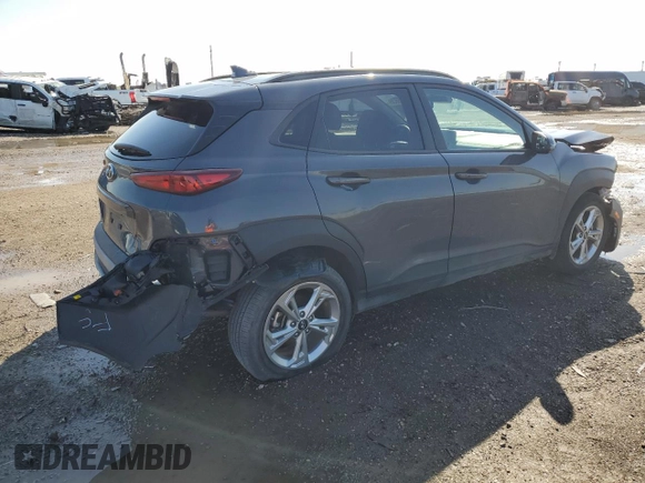2023 Hyundai Kona SEL with VIN KM8K62AB5PU982920, listed as a Copart auction lot 50198635 with 14,550 mi miles and Salvage Title. Bid and sale history available at DreamBid. Image 3.