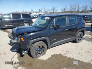 2017 Jeep Renegade Sport with VIN ZACCJAAH4HPG18240, listed as a Copart auction lot 47964625 with 107,192 mi miles and Salvage Title. Bid and sale history available at DreamBid. Image 1.