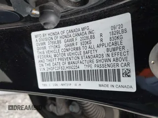2020 Honda Civic Sedan Sport with VIN 2HGFC2F82LH592254, listed as a IAAI auction lot 41903524 with 69,221 mi miles. Bid and sale history available at carsss.com. Image 9.