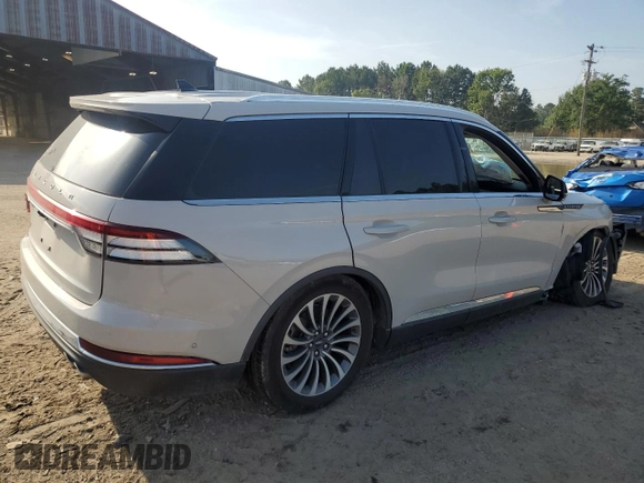2021 Lincoln Aviator Reserve with VIN 5LM5J7WCXMGL13284, listed as a Copart auction lot 63084695 with 91,002 mi miles and Salvage title. Bid and sale history available at DreamBid. Image 3.