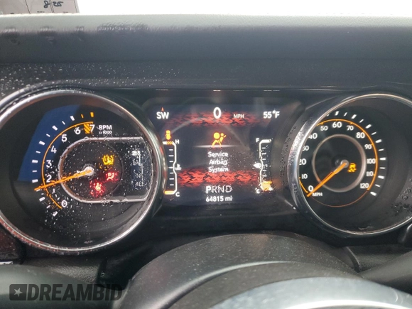 2022 Jeep Wrangler Unlimited Sahara with VIN 1C4HJXEGXNW211886, listed as a Copart auction lot 54877645 with 64,815 mi miles and Salvage title. Bid and sale history available at DreamBid. Image 9.