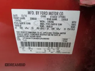 2011 Ford Explorer XLT with VIN 1FMHK7D84BGA08890, listed as a Copart auction lot 53701835 with 112,688 mi miles and Salvage Title. Bid and sale history available at carsss.com. Image 14.