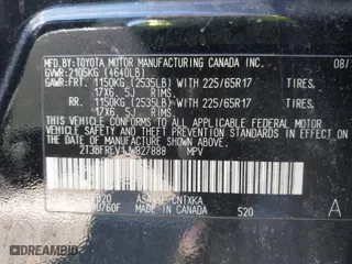 2018 Toyota RAV4 LE with VIN 2T3BFREV1JW827888, listed as a IAAI auction lot 41901303 with 181,279 mi miles. Bid and sale history available at carsss.com. Image 9.