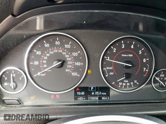 2015 BMW 3 Series 328i with VIN WBA3A5C54FF608234, listed as a Copart auction lot 58316025 with 170,908 mi miles and Clean title. Bid and sale history available at DreamBid. Image 9.