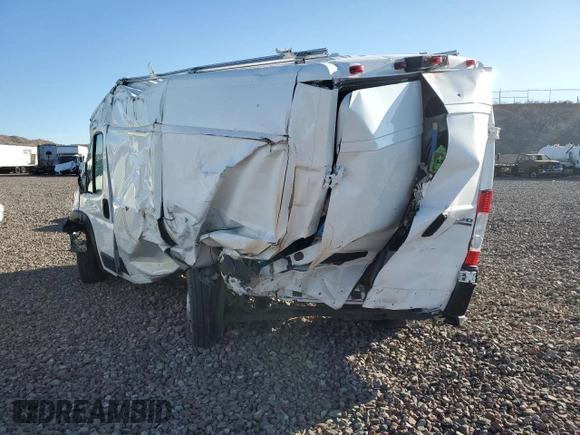 2023 Ram ProMaster Cargo with VIN 3C6LRVBG0PE540211, listed as a Copart auction lot 57310074 with 7,907 mi miles and Salvage Title. Bid and sale history available at carsss.com. Image 2.