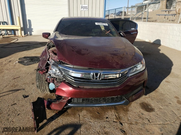 2016 Honda Accord Sedan LX with VIN 1HGCR2F34GA205584, listed as a Copart auction lot 43356215 with 47,643 mi miles and Salvage Title. Bid and sale history available at carsss.com. Image 5.