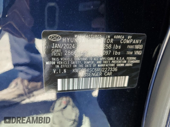 2024 Genesis G80 2.5T z VIN KMTGB4SC6RU227336, wystawiony jako Copart lot #48473755 z przebiegiem 8479 mil mil oraz Szkoda całkowita • Salvage title. Historia ofert i sprzedaży dostępna na DreamBid. Obrazek 14.