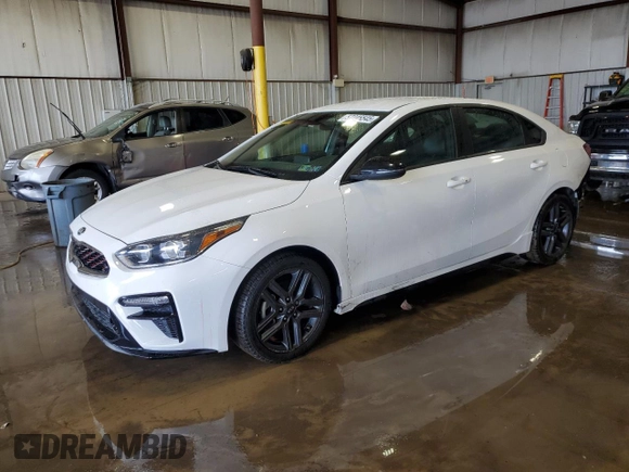 2021 Kia Forte GT-Line with VIN 3KPF34AD9ME414711, listed as a Copart auction lot 57245545 with 62,200 mi miles and Salvage title. Bid and sale history available at DreamBid. Image 1.