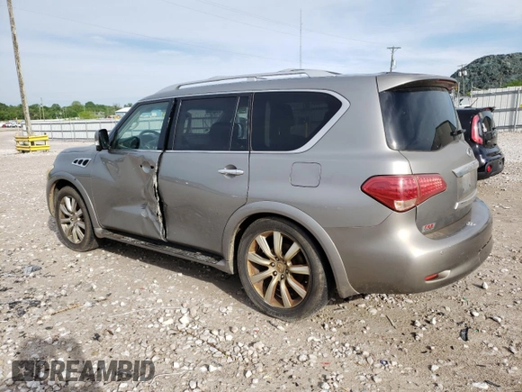 2012 Infiniti QX56 7-passenger with VIN JN8AZ2NE3C9017910, listed as a Copart auction lot 54199494 with 242,851 mi miles and Salvage Title. Bid and sale history available at carsss.com. Image 2.