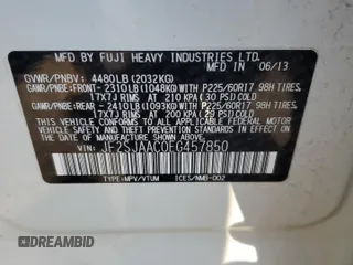 2014 Subaru Forester 2.5i with VIN JF2SJAAC0EG457850, listed as a Copart auction lot 47614785 with 135,562 mi miles and Clean Title. Bid and sale history available at carsss.com. Image 13.